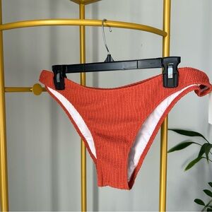 PINK Victoria’s Secret Rust Orange earth tone Ribbed Bikini Bottom size XL NEW